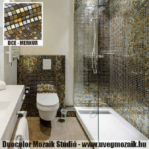 Mozaik csempe - merkur fürdő - üvegmozaik
