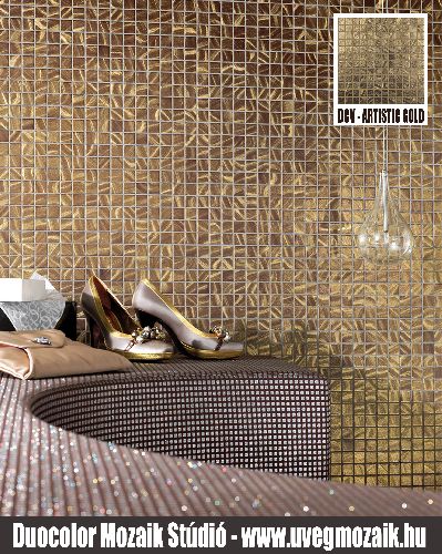 Mozaik csempe - DCV-Artistic gold - üvegmozaik